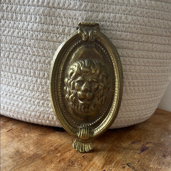 Vintage Brass Lion head Door Knocker Made in England Super Heavy